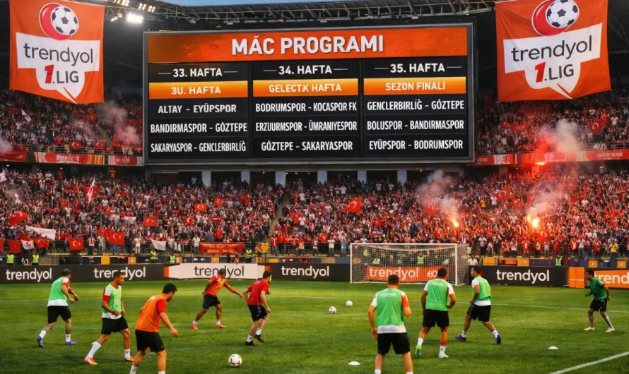 Trendyol 1. Lig 2026’nın 33, 34 ve 35. Haftalarındaki Maç Programı Belli Oldu